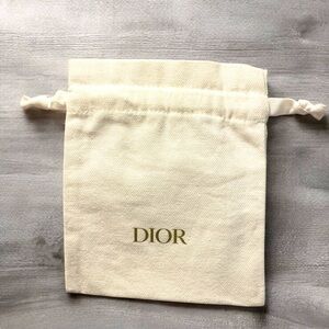 Dior Cream Drawstring Pouch